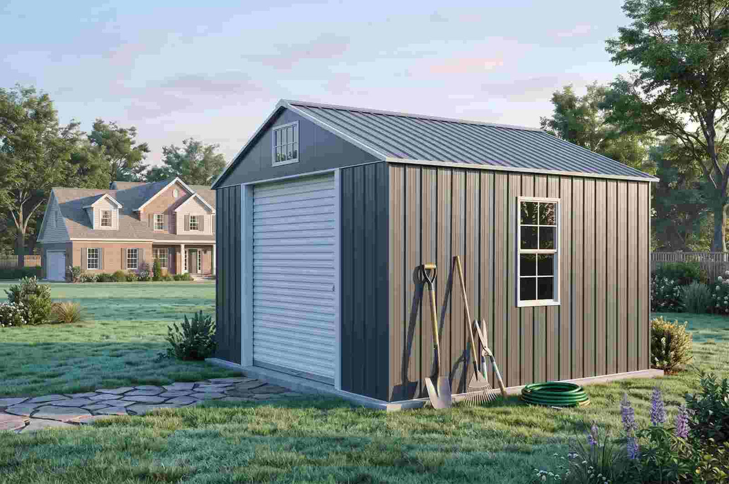 12' W x 24' L Peak Roof Steel Building