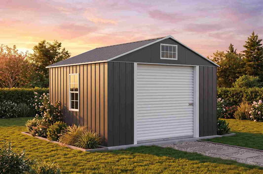 12' W x 21' L Peak Roof Steel Building